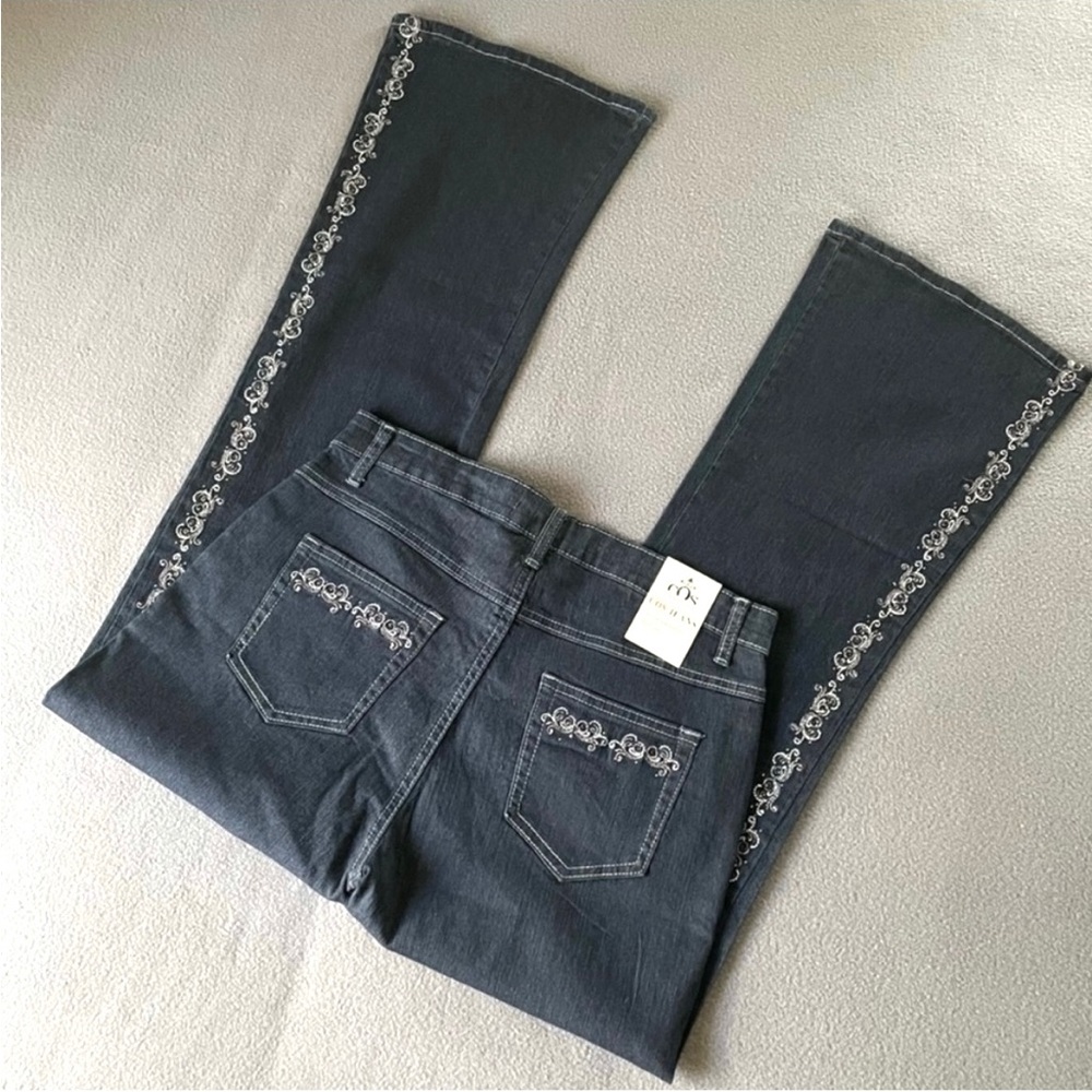 COS Embroidered Flare Jean